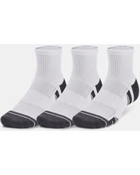 Under Armour - Performance Cotton 3-Pack Q Rter Socks Pitch - Lyst