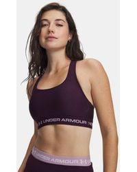 Under Armour - Crossback Mid Sports Bra Echo Mauve - Lyst