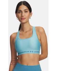 Under Armour - Crossback Mid Impact Bra Lingerie Midnight/ Xs (Us 0-2) Polyester/Elastane - Lyst
