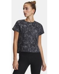 Under Armour - Velociti Pro Printed Damesshirt Met Korte Mouwen Zwart Reflecterend - Lyst