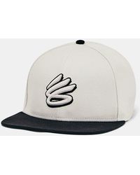 Under Armour - Cappello Curry Flat Brim Snapback Da Uomo Clay Nero - Lyst