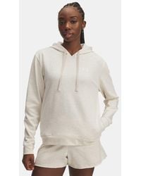 Under Armour - Sudadera Con Capucha Rival Terry Para Mujer Oatmeal Light Heather Blanco - Lyst