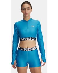 Under Armour - Heatgear Rib
Langarm-Oberteil Mit ¼-Zip Für Damen Ether Ether Weiß - Lyst