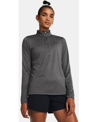 Under Armour - Damesshirt Tech Met Korte Rits Castlerock Zwart - Lyst