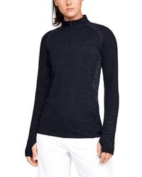 under armour women's unstoppable double knit mock neck long sleeve shirt