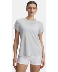 Under Armour - Tech Twist Damesshirt Met Korte Mouwen Halo Grijs Wit - Lyst