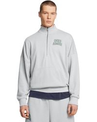 Under Armour - Icon Heavyweight Terry Oversized ½ Zip Mod Light Heather Forest - Lyst
