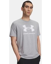 Under Armour - Logo Short Sleeve Steel Light Heather - Lyst