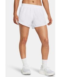 Under Armour - Damesshorts Fly-By 8 Cm Wit Wit Reflecterend - Lyst