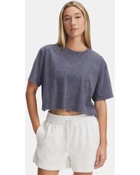 Under Armour - Damestop Rival Wash Met Korte Mouwen Downpour Grijs Zwart Downpour Grijs - Lyst