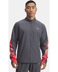 Under Armour - Veste Velociti Storm Pour Homme Castlerock Racer Rouge Réfléchissant - Lyst