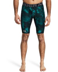 Under Armour - Heatgear® lange shorts mit druck für hydro teal / weiß xxl - Lyst