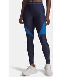 Under Armour - Dameslegging Heatgear Rib Washed Marineblauw Blauw Atlantis Blauw Atlantis - Lyst