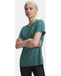Under Armour - Tech Twist Damesshirt Met Korte Mouwen Rack Groente Wit - Lyst