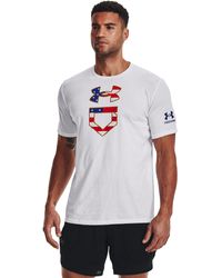 Under Armour Ua Baseball Usa Logo Short Sleeve - White
