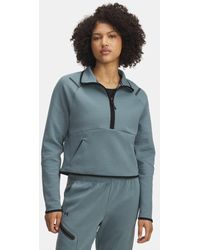 Under Armour - Parte De Arriba Con Media Cremallera Unstoppable Fleece Para Mujer Jasper Negro - Lyst