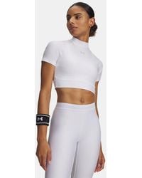 Under Armour - Heatgear Crop Mock Short Sleeve Halo - Lyst