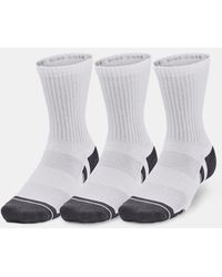 Under Armour - Performance Cotton 3-Pack Mid-Crew Socks Pitch - Lyst