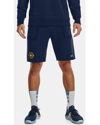 Under Armour Project Rock Heavyweight Shorts aus French Terry Blau LG