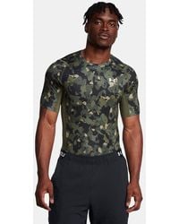 Under Armour - Heatgear Printed Short Sleeve Marine Od - Lyst