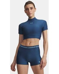 Under Armour - Heatgear Crop Mock Short Sleeve Wham Haze - Lyst