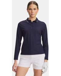 Under Armour - Drive Chill Long Sleeve Polo Midnight Midnight - Lyst