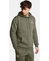 Under Armour - Icon Fleece Taping Hoodie Marine Od - Lyst