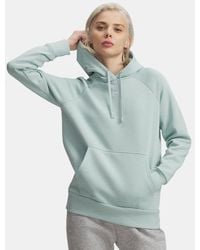 Under Armour - , Womens, Rival Fleece Hoodie, Blue Atlantis Light Heather/blue Atlantis, X-small - Lyst