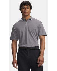Under Armour - Armourdry Rib Stripe Polo Clay Midnight - Lyst