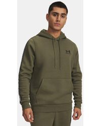 Under Armour - Icon Fleece Taping Hoodie Marine Od - Lyst