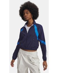 Under Armour - Giacca Icon Crinkle Da Donna Washed Marino Bianco Atlantis - Lyst