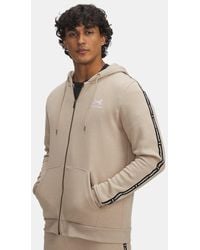 Under Armour - Icon Fleece Taping
Oberteil Mit Durchgehendem Zip Für Herren City Khaki Weiß - Lyst