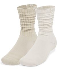 Under Armour - Sportstyle Cotton Scrunch 2-Pack Crew Socks Stone Khaki Base Stone - Lyst
