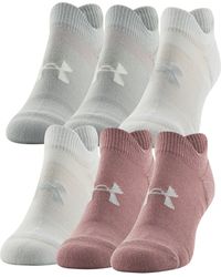 Under Armour - Ua Cushioned 6-pack No Show Socks - Lyst