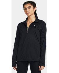 Under Armour - Tech Damesitem Met Korte Rits Zwart Wit - Lyst