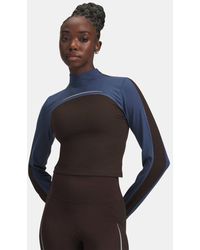 Under Armour - Camiseta De Manga Larga Con Cuello Cerrado Halo Cold Weather Para Mujer Kona Marron Nu Azul Reflectante - Lyst