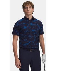 Under Armour - Armourdry Print Rib Polo Varsity Midnight - Lyst