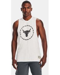 Under Armour Project Rock Charged Cotton Tank - White