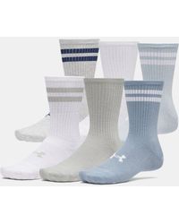 Under Armour - Essential 6-Pack Crew Socks Fog Wind - Lyst