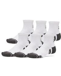 Under Armour - Ua Performance Tech 6-pack Quarter Socks - Lyst