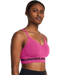 Under Armour - UA Seamless Low Long Heather Sport-BH Rosa LG - Lyst