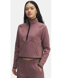 Under Armour - Parte De Arriba Con Media Cremallera Unstoppable Fleece Para Mujer Mist Negro - Lyst