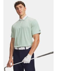 Under Armour - Armourdry Rib Stripe Polo Citrine Midnight - Lyst