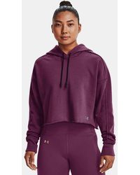 Under Armour UA Crop Hoodie aus French Terry Lila XL