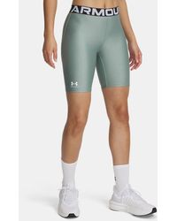 Under Armour - Shorts Heatgear Da 20 Cm (8" Da Donna Silica Bianco - Lyst