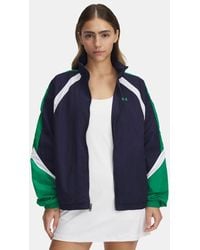 Under Armour - Giacca Icon Crinkle Track Da Donna Midnight Marino Team Kelly Verde Team Kelly Verde - Lyst