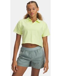 Under Armour - Icon Poloshirt Aus Terry Für Damen Sonic Weiß - Lyst
