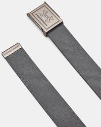 Under Armour - Cintura Drive Stretch Webbing Da Uomo Castlerock Nero Argento - Lyst