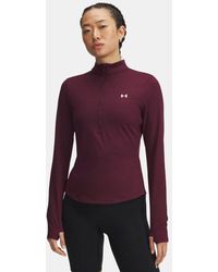 Under Armour - Parte De Arriba Con Media Cremallera Motion Para Mujer Granate Oscuro Blanco - Lyst