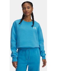 Under Armour - Felpa Icon Fleece Oversized Crew Da Donna Ether Bianco - Lyst